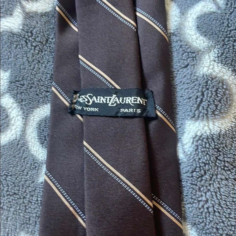 Yves Saint Laurent Brown Tie with Elegant Stripes